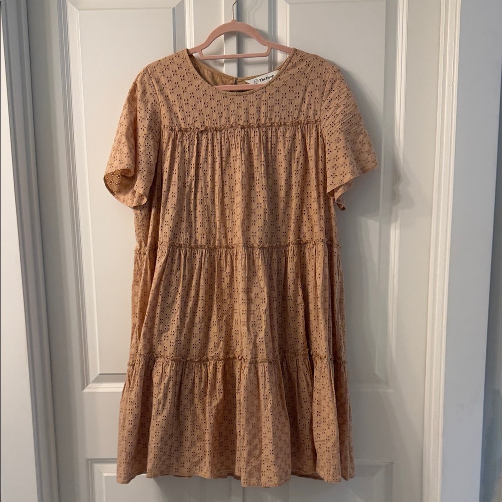 The Drop Eyelet Peach Dress